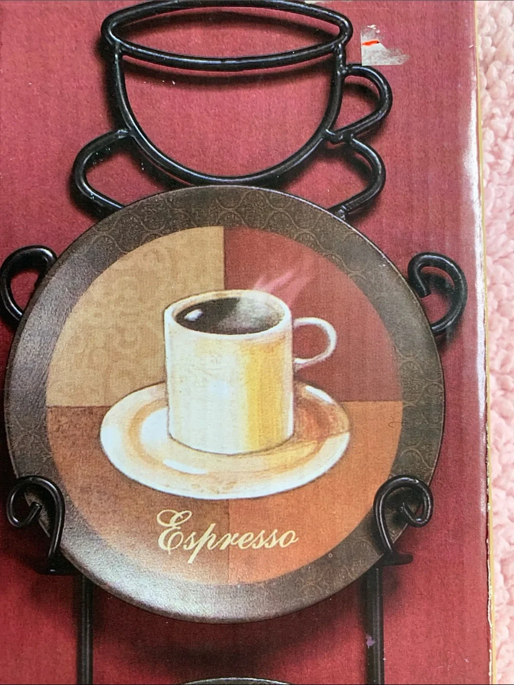 Kirkland Signature Home Pink Gourmet Coffee Plate Wall Art